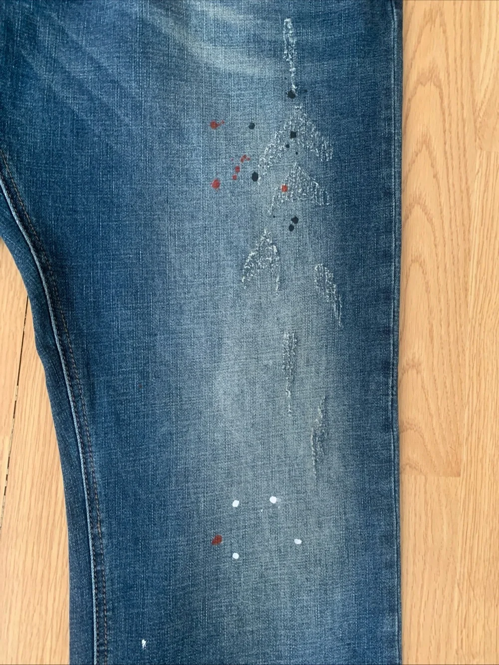 Buffalo David Bitton men’s Blue Jeans distressed Denim pants Medium Wash 40x30